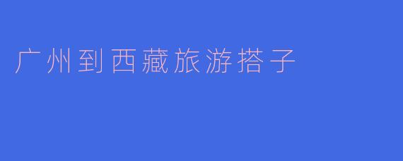 广州到西藏旅游搭子
