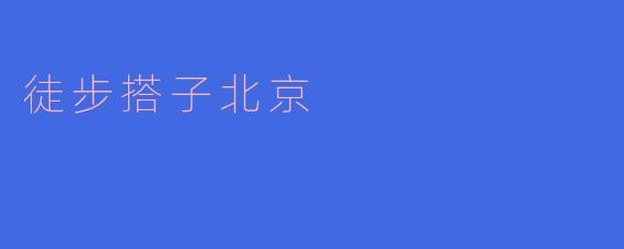 ### 徒步搭子：在北京街头的漫游之旅