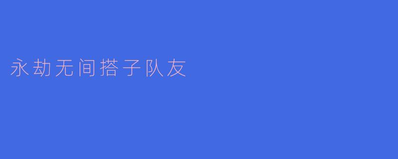 ### 永劫无间：搭子队友的重要性与游戏体验