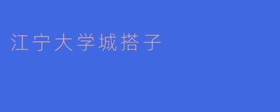 江宁大学城搭子是什么？