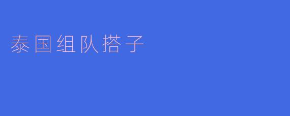 探索泰国组队搭子的乐趣与魅力