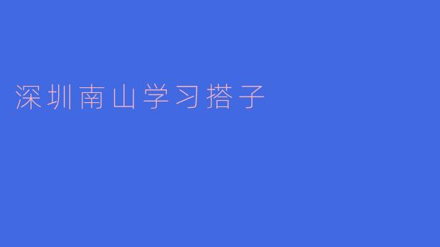 ### 南山学习搭子：携手成长，共享知识的旅程