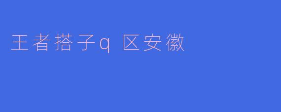 王者搭子q区安徽