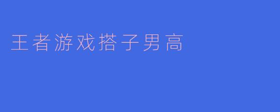 王者游戏中的“搭子男高”:一场青春的协作之旅