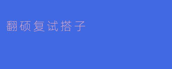 翻硕复试搭子