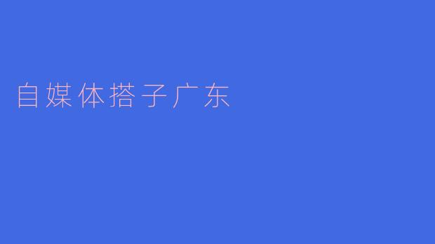 自媒体搭子广东