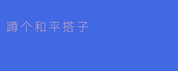 蹲个和平搭子