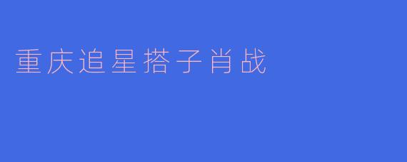 重庆追星搭子肖战