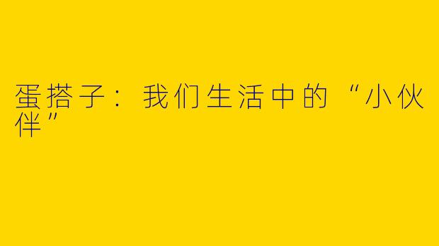 蛋搭子：我们生活中的“小伙伴”