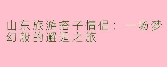 山东旅游搭子情侣：一场梦幻般的邂逅之旅