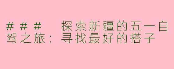 ### 探索新疆的五一自驾之旅：寻找最好的搭子