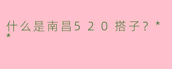 什么是南昌520搭子?**