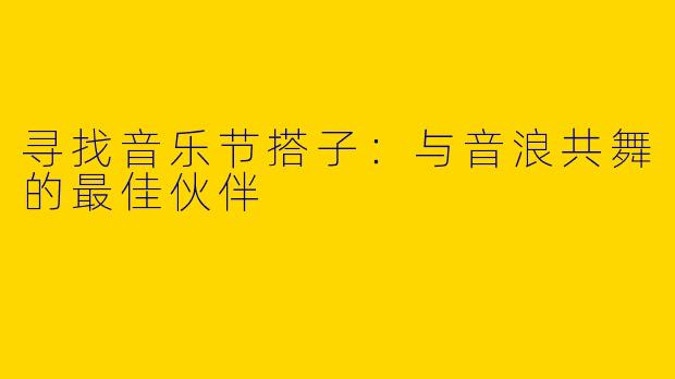 寻找音乐节搭子：与音浪共舞的最佳伙伴