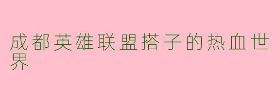 成都英雄联盟搭子的热血世界