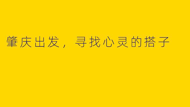 肇庆出发，寻找心灵的搭子