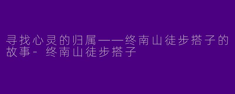 寻找心灵的归属——终南山徒步搭子的故事