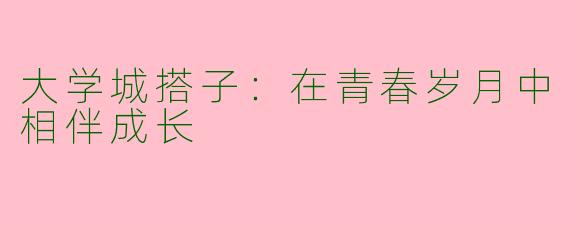 大学城搭子：在青春岁月中相伴成长