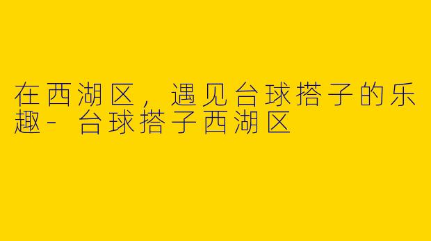 在西湖区，遇见台球搭子的乐趣-台球搭子西湖区