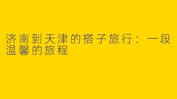 济南到天津的搭子旅行：一段温馨的旅程