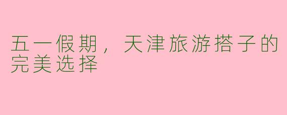 五一假期，天津旅游搭子的完美选择