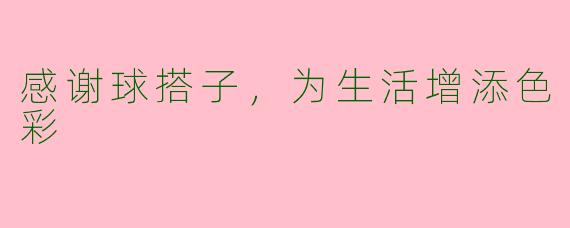 感谢球搭子，为生活增添色彩