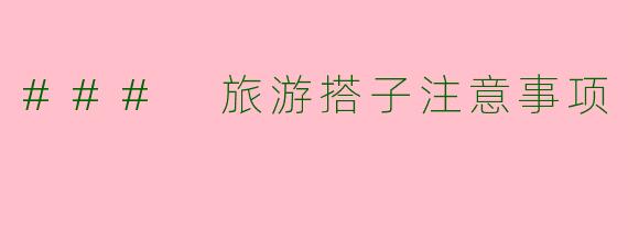 ### 旅游搭子注意事项