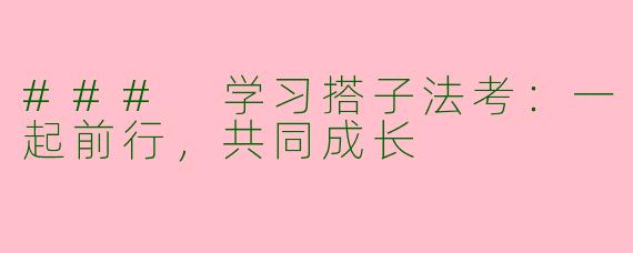 ### 学习搭子法考：一起前行，共同成长