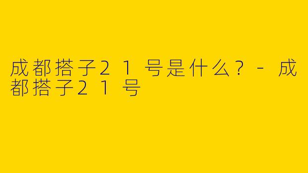 成都搭子21号是什么?