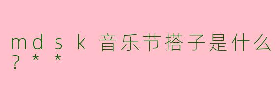 mdsk音乐节搭子是什么?**