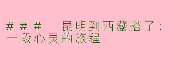 ### 昆明到西藏搭子：一段心灵的旅程