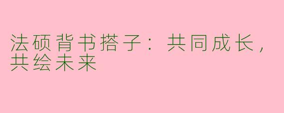 法硕背书搭子：共同成长，共绘未来
