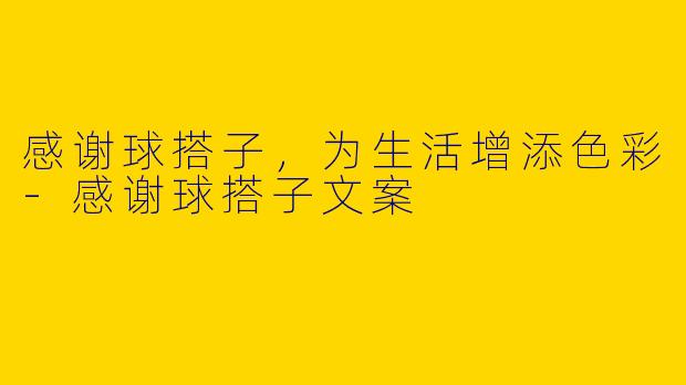 感谢球搭子，为生活增添色彩-感谢球搭子文案
