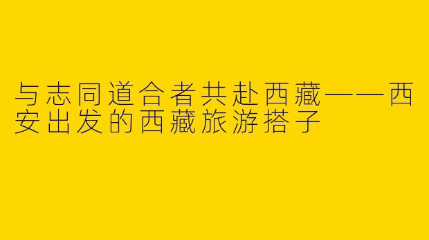 与志同道合者共赴西藏——西安出发的西藏旅游搭子