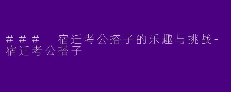 ### 宿迁考公搭子的乐趣与挑战-宿迁考公搭子