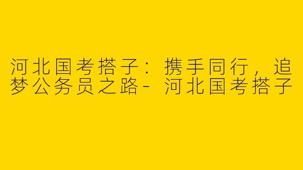 河北国考搭子：携手同行，追梦公务员之路