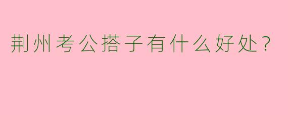 荆州考公搭子有什么好处?