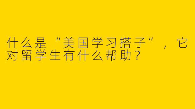 什么是“美国学习搭子”,它对留学生有什么帮助?