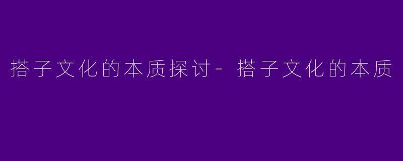 搭子文化的本质探讨-搭子文化的本质