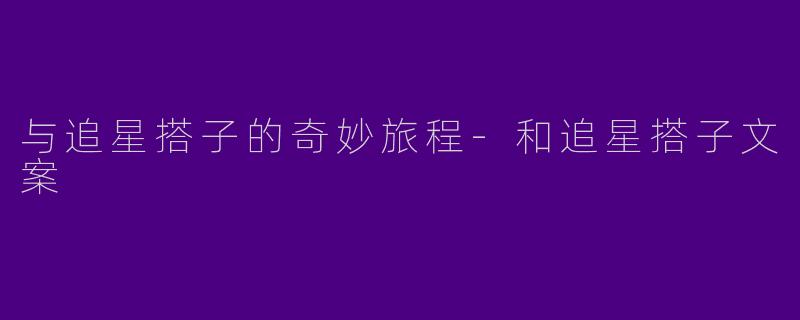 与追星搭子的奇妙旅程