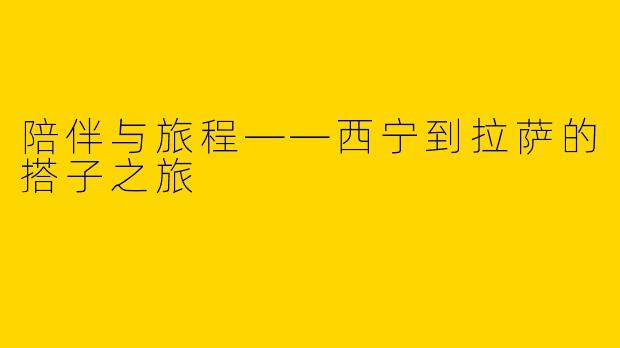 陪伴与旅程——西宁到拉萨的搭子之旅