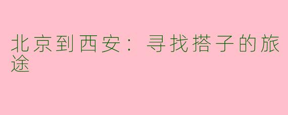 北京到西安：寻找搭子的旅途