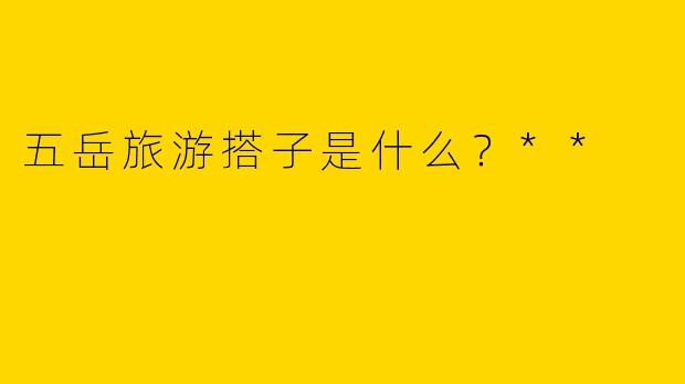 五岳旅游搭子是什么？**