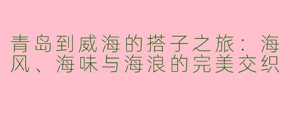 青岛到威海的搭子之旅：海风、海味与海浪的完美交织