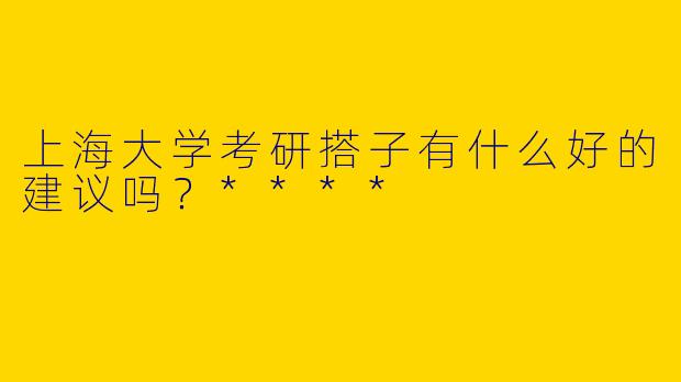 上海大学考研搭子有什么好的建议吗？****