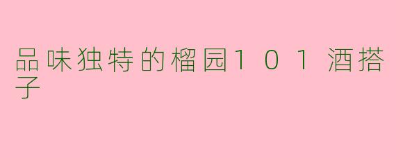 品味独特的榴园101酒搭子