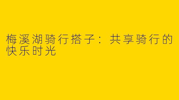 梅溪湖骑行搭子：共享骑行的快乐时光