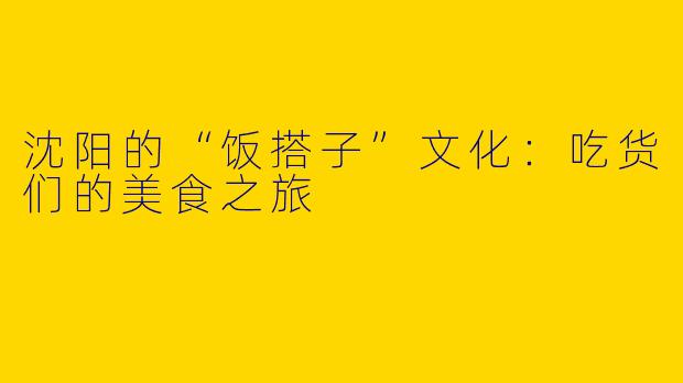 沈阳的“饭搭子”文化：吃货们的美食之旅