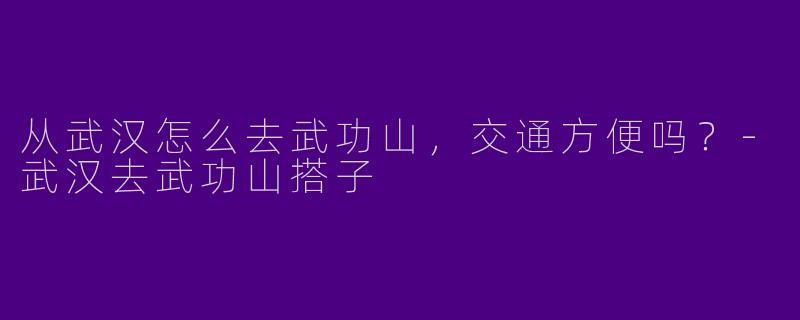 从武汉怎么去武功山，交通方便吗？