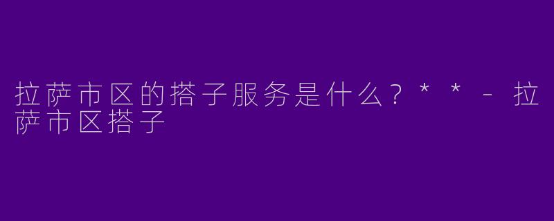拉萨市区的搭子服务是什么？**