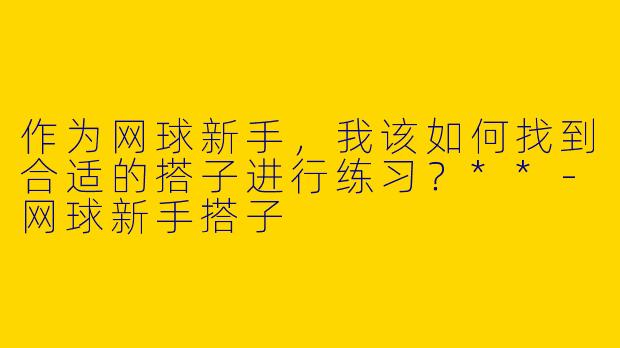 作为网球新手，我该如何找到合适的搭子进行练习？**
